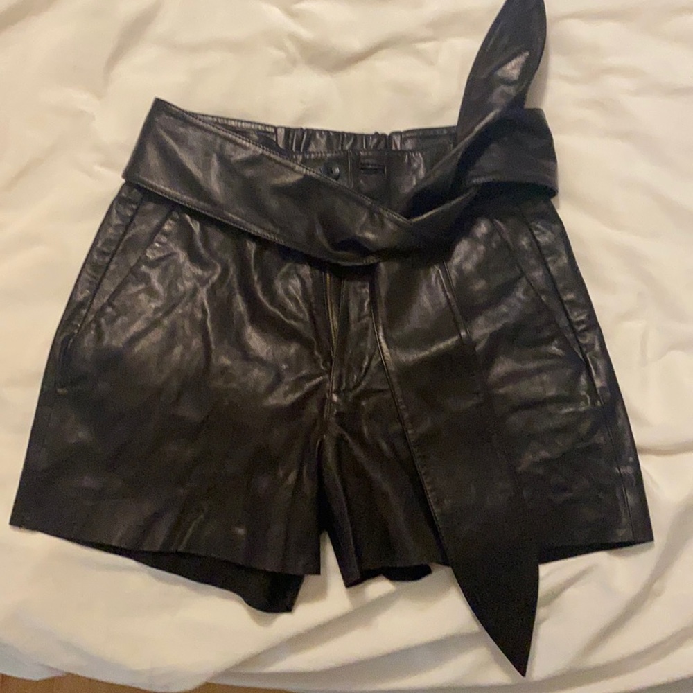 J brand leather shorts
